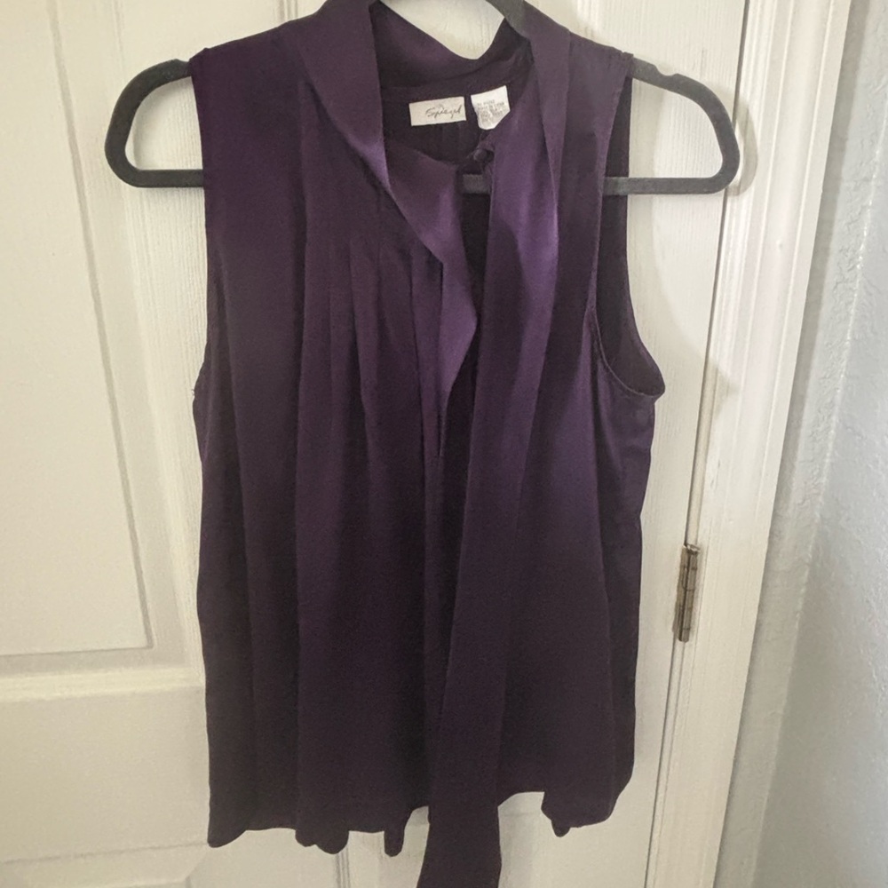 Silk Sleeveless Tie-Neck Camisole Blouse